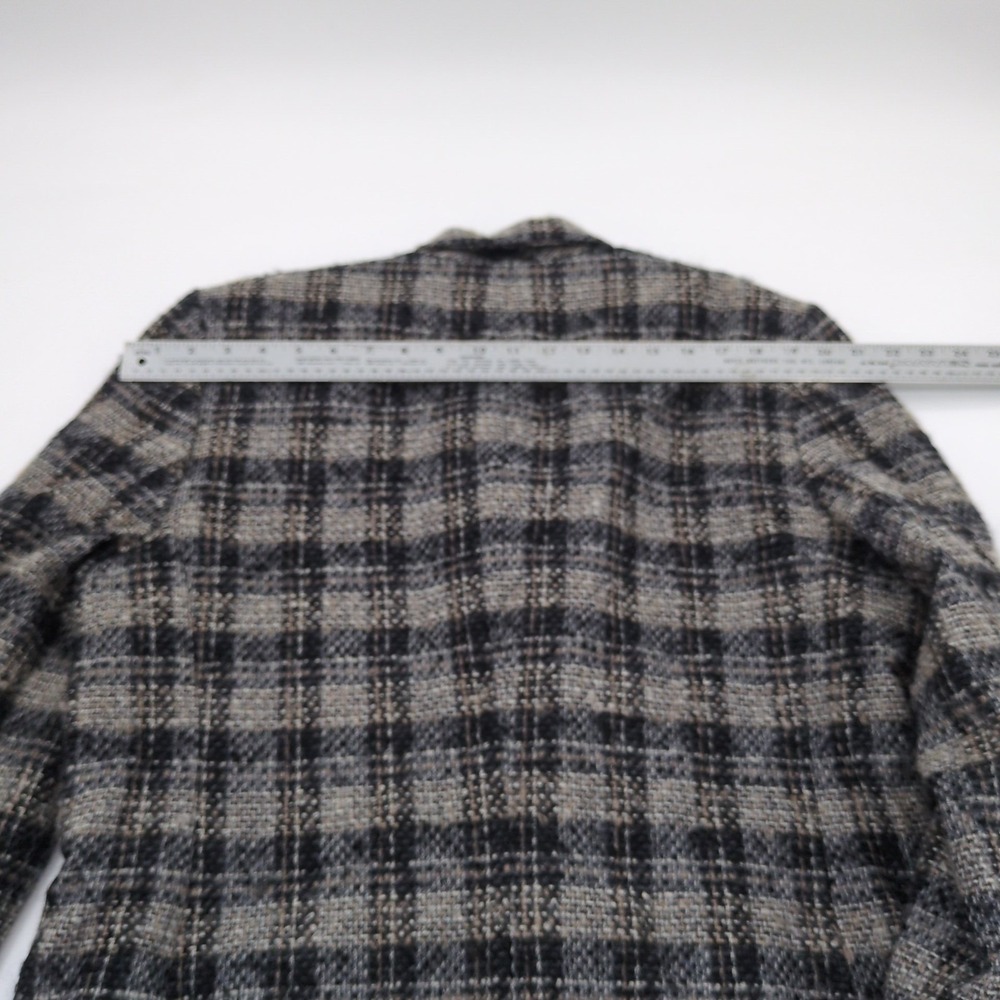 Vtg 80s Pendleton Womens Gray Tweed Plaid Wool Blazer Jacket Size 14 USA - Picture 7 of 8